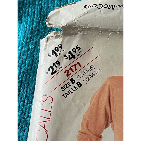 McCalls Sewing pattern 2171 knit mockneck dress long sleeve 1980s size 12 14 - Picture 2 of 5